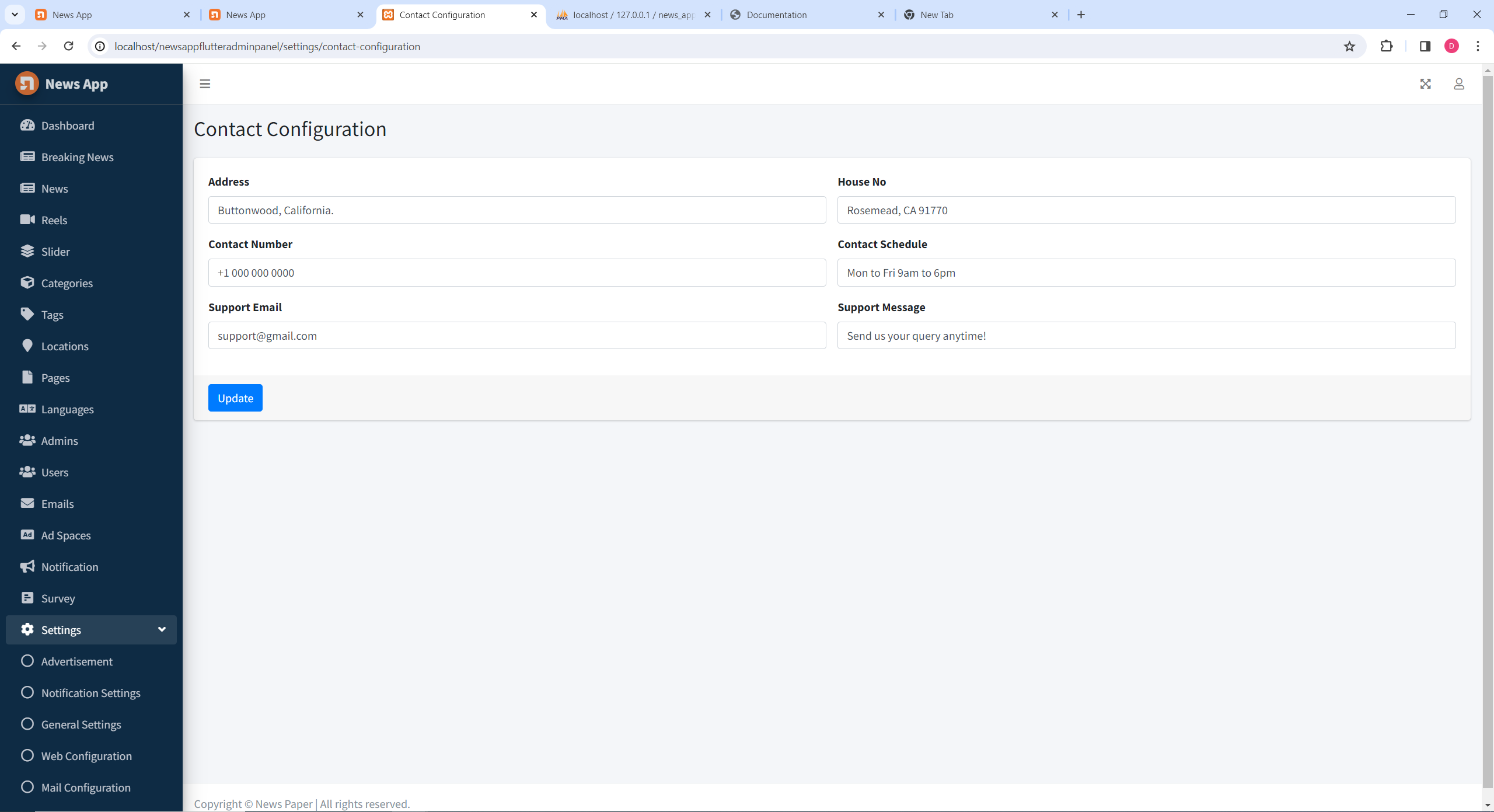 Social Configuration Screenshot