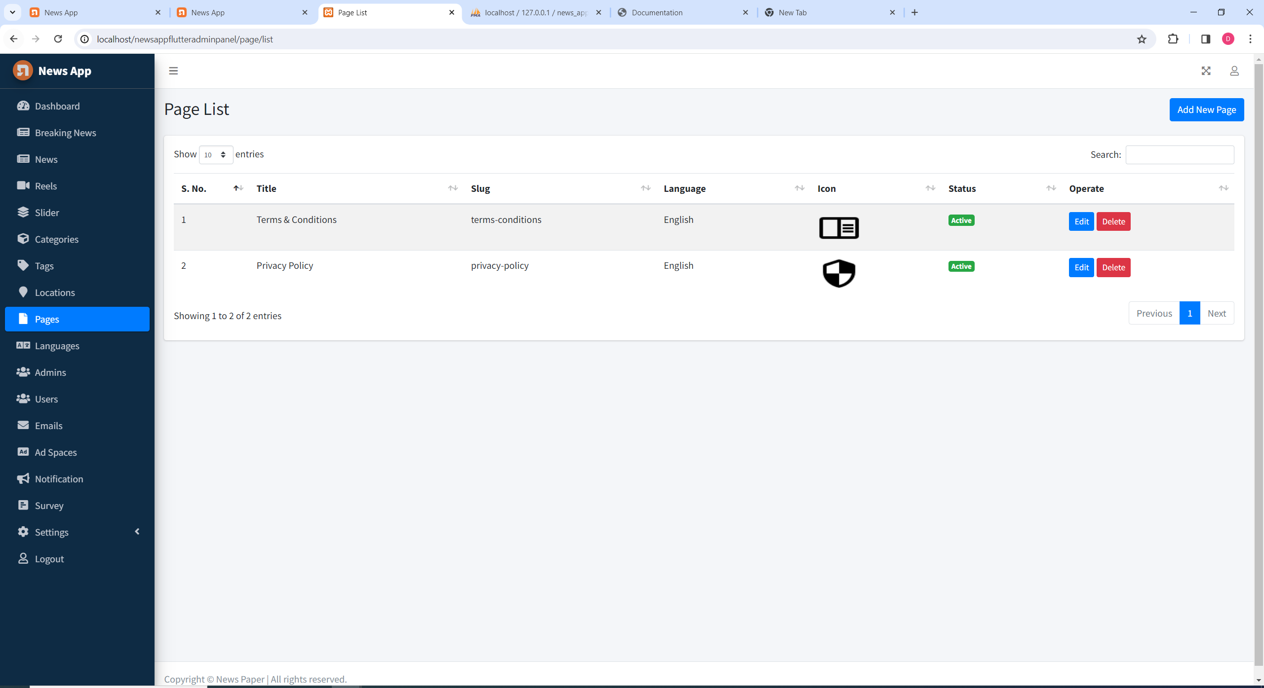 Ad Configuration Screenshot