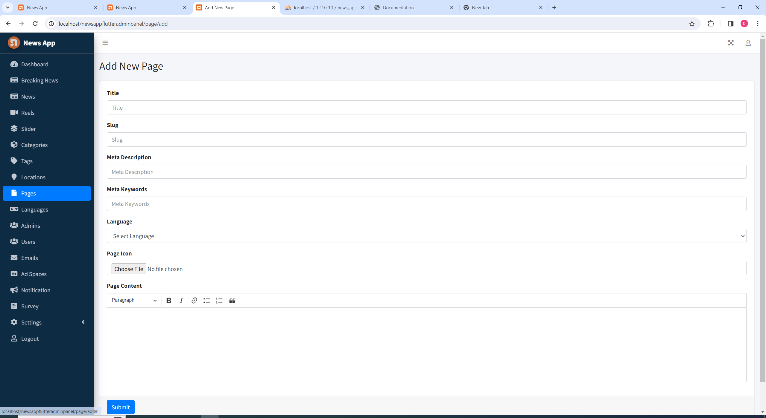 Ad Configuration Screenshot